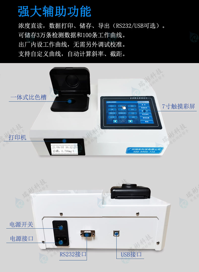 RB-204H型氨氮總磷檢測儀功能介紹